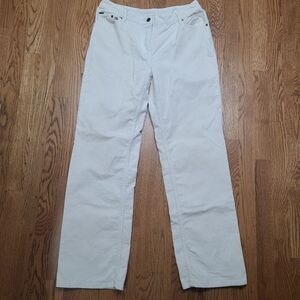 Charter Club White/Ivory Corduroy Pants Size 10